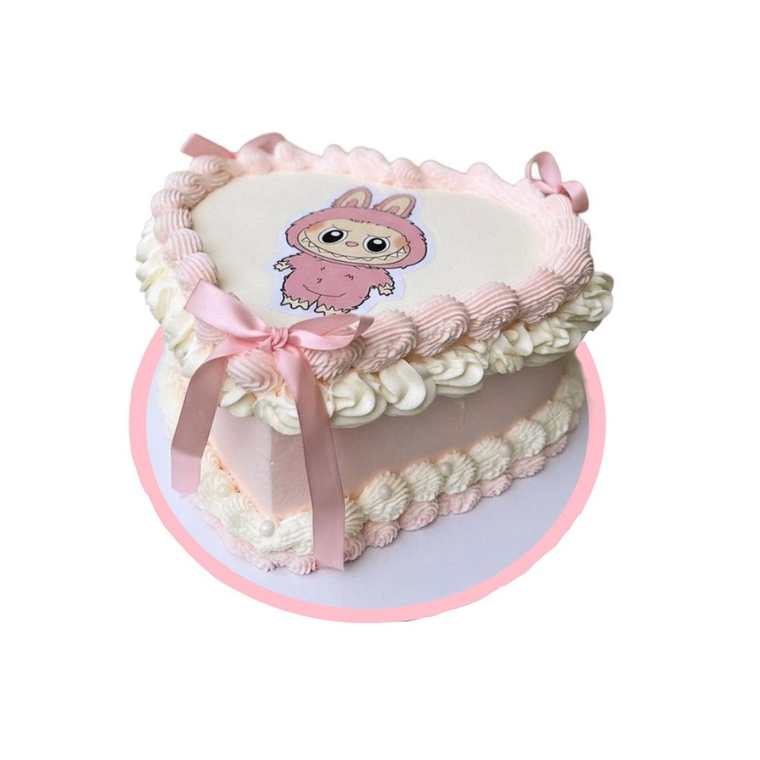 Pink Labubu Heart-Shaped Cake | Kool Cakes