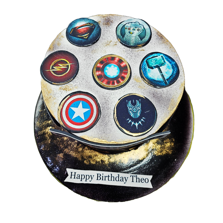 Super Heroes Sticker Cake | Kool Cakes