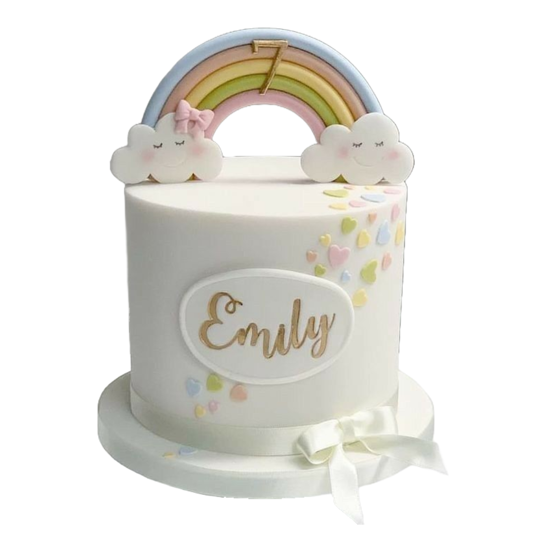 Rainbow Cloud 1st Birthday Cake | Custom Cakes | Kool Cakes