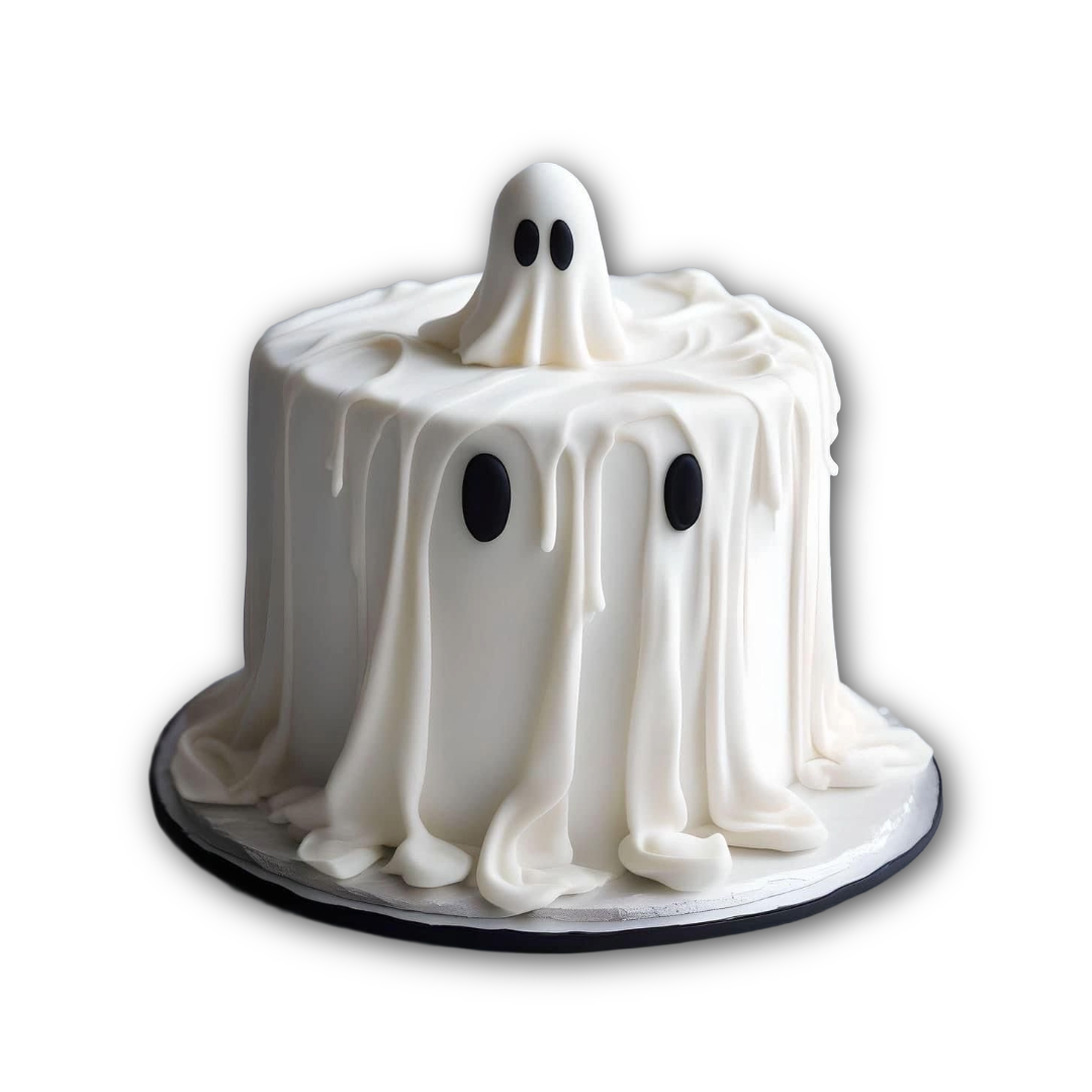 White Ghost Drape Cake | Kool Cakes