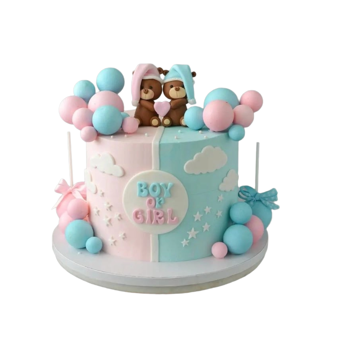 Gender Reveal Teddy Cake | Kool Cakes