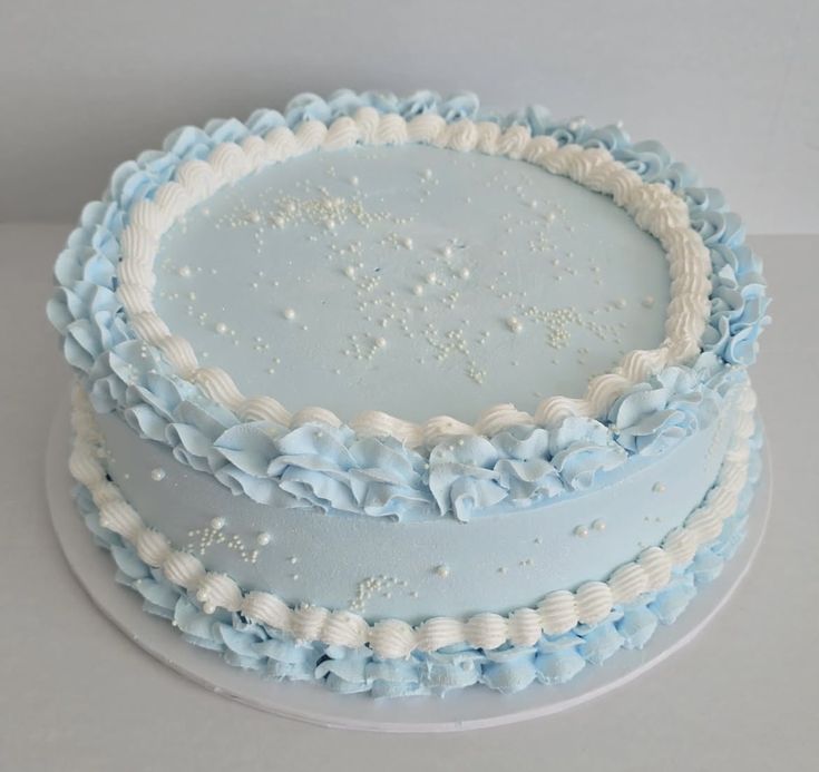 Baby Blue Pearl Cake  | Fresh Cream Cake