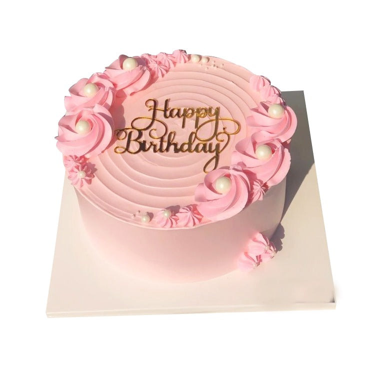 Blush Birthday Rosette Cake | Buttercream Cake