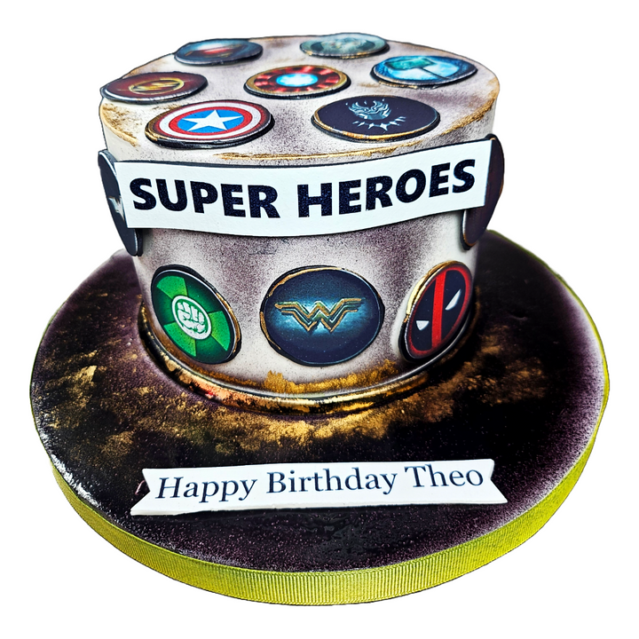 Super Heroes Sticker Cake | Kool Cakes