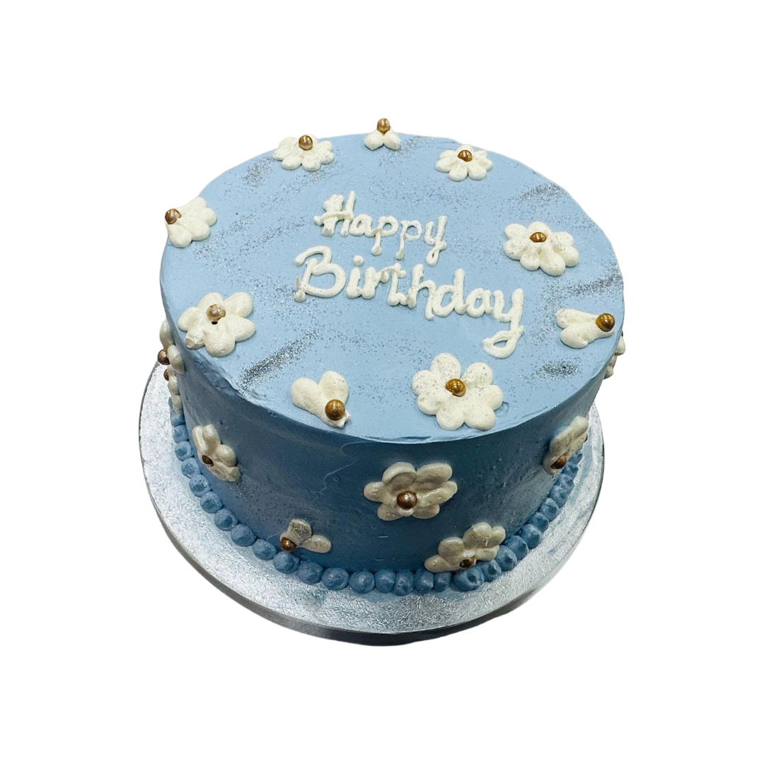 Blue Daisy Cake | Fresh Cream Cake
