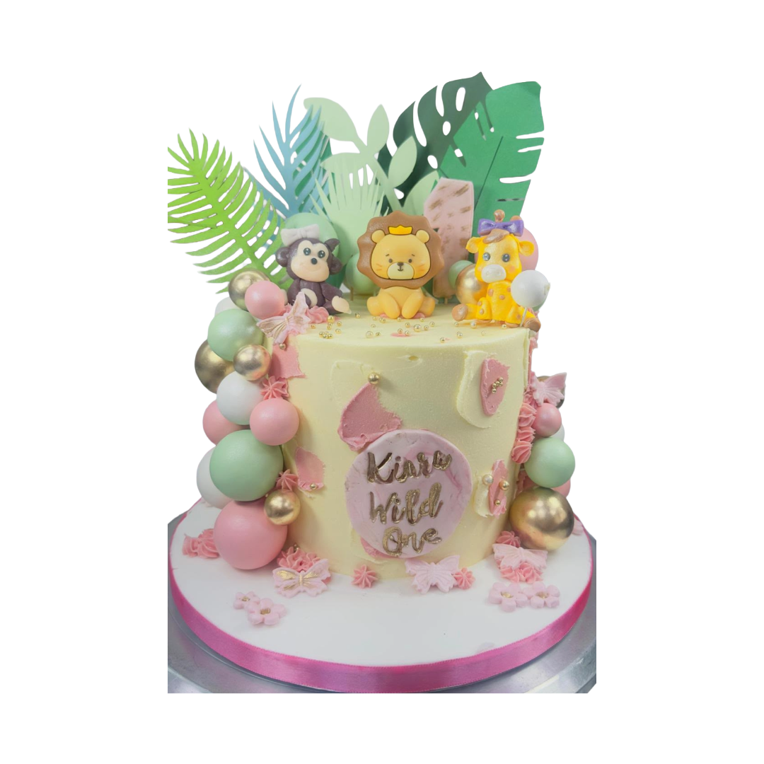 Pink Safari Cake | Buttercream Cake