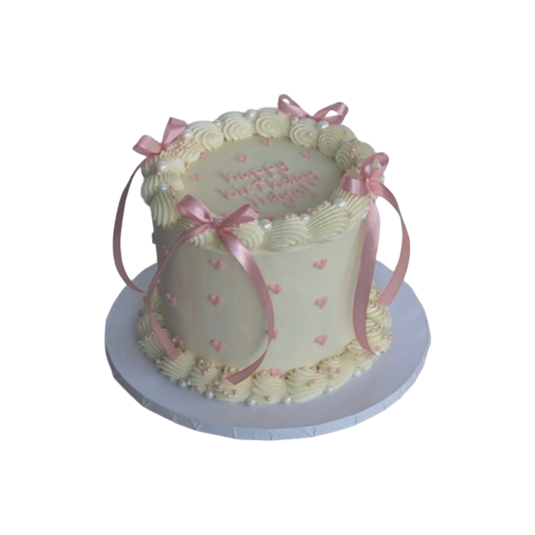Bow & Pearl Cake | Fresh Cream Cake